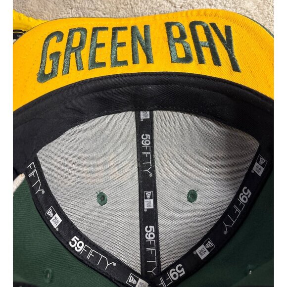 Green Bay Packers New Era 59FIFTY Fitted Hat Embroidered Cap Sz 7 READ - Picture 14 of 14